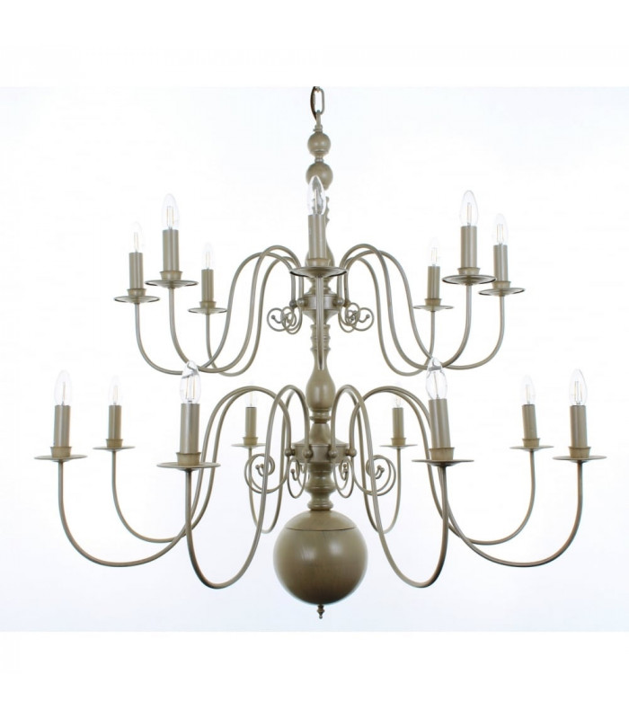 Bologna Flemish Cream Pendant 16 Arm Chandelier
