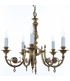 Chelsea Polished Brass 5 Arm Chandelier - 1