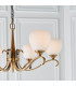Columbia 6 Light Multi Arm Ceiling Pendant Chandelier Antique Brass Opal Glass E14-5