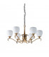 Columbia 6 Light Multi Arm Ceiling Pendant Chandelier Antique Brass Opal Glass E14-8