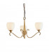 Columbia 3 Light Multi Arm Ceiling Pendant Chandelier Antique Brass Opal Glass E14-1