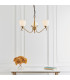 Columbia 3 Light Multi Arm Ceiling Pendant Chandelier Antique Brass Opal Glass E14-3