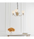 Columbia 3 Light Multi Arm Ceiling Pendant Chandelier Antique Brass Opal Glass E14-4