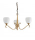 Columbia 3 Light Multi Arm Ceiling Pendant Chandelier Antique Brass Opal Glass E14-8