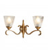 Columbia 2 Light Indoor Twin Wall Light Antique Brass with Glass E14-1