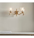 Columbia 2 Light Indoor Twin Wall Light Antique Brass with Glass E14-2