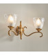 Columbia 2 Light Indoor Twin Wall Light Antique Brass with Glass E14-3