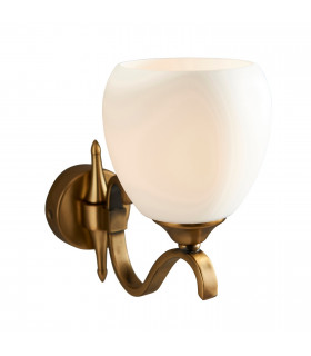 Columbia 1 Light Wall Light Antique Brass with Opal Glass Shade E14-1