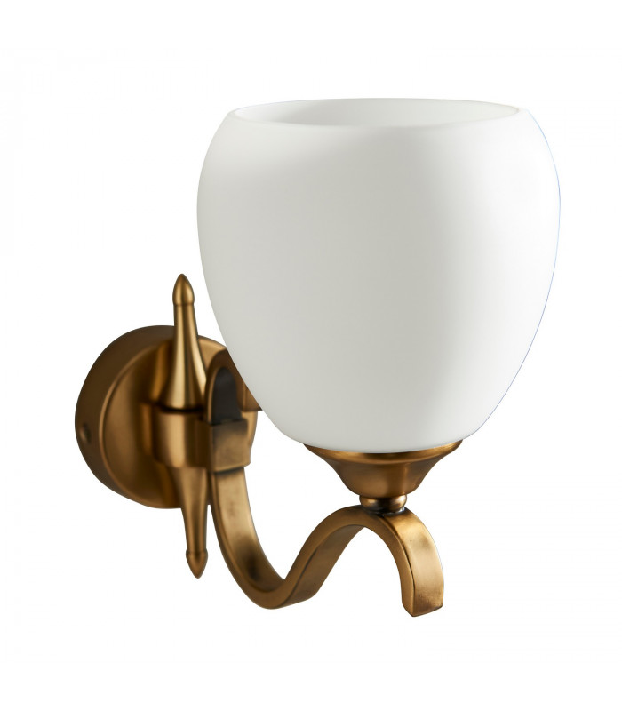 Columbia 1 Light Wall Light Antique Brass with Opal Glass Shade E14-8