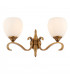Columbia 2 Light Indoor Twin Wall Light Antique Brass with Opal Glass E14-1