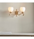 Columbia 2 Light Indoor Twin Wall Light Antique Brass with Opal Glass E14-3