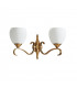 Columbia 2 Light Indoor Twin Wall Light Antique Brass with Opal Glass E14-9