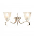 Columbia 2 Light Indoor Twin Wall Light Clear Glass Polished Nickel Plate with Deco Shades E14-1