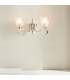 Columbia 2 Light Indoor Twin Wall Light Clear Glass Polished Nickel Plate with Deco Shades E14-3