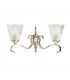 Columbia 2 Light Indoor Twin Wall Light Clear Glass Polished Nickel Plate with Deco Shades E14-9