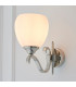 Columbia 1 Light Wall Light Polished Nickel Plate with Matt Opal Glass Shade E14-2