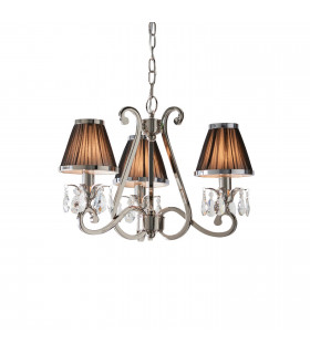 Oksana 3 Light Multi Arm Ceiling Pendant Chandelier Polished Nickel E14-1