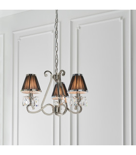 Oksana 3 Light Multi Arm Ceiling Pendant Chandelier Polished Nickel E14-2