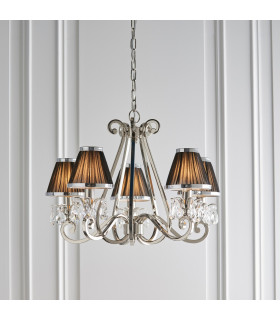 Oksana 5 Light Multi Arm Ceiling Pendant Chandelier Polished Nickel E14-2