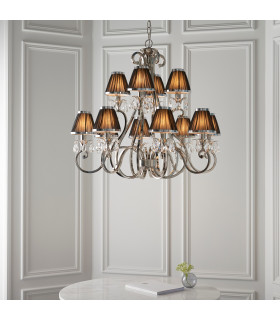 Oksana 12 Light Multi Arm Chandelier Polished Nickel Plate Finish E14-2