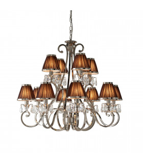 Oksana 12 Light Multi Arm Chandelier Polished Nickel Plate Finish E14-1