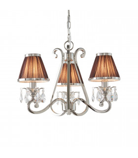 Oksana 3 Light Multi Arm Ceiling Pendant Chandelier Polished Nickel E14-1