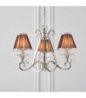 Oksana 3 Light Multi Arm Ceiling Pendant Chandelier Polished Nickel E14-2
