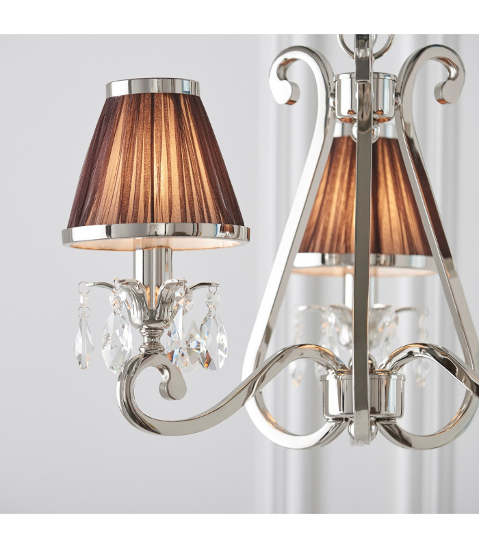 Oksana 3 Light Multi Arm Ceiling Pendant Chandelier Polished Nickel E14-5
