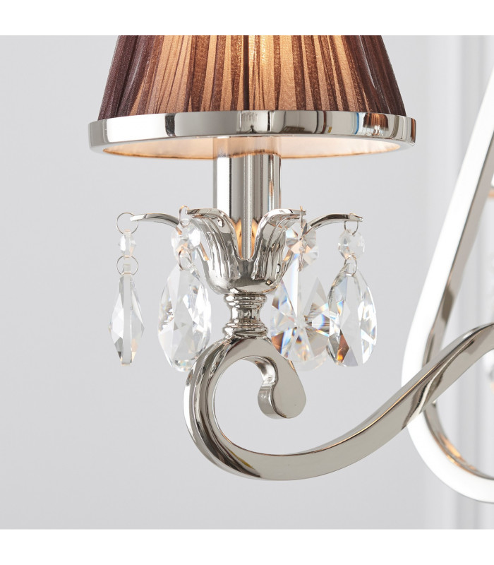 Oksana 3 Light Multi Arm Ceiling Pendant Chandelier Polished Nickel E14-6