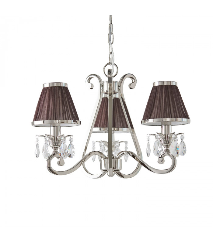 Oksana 3 Light Multi Arm Ceiling Pendant Chandelier Polished Nickel E14-8