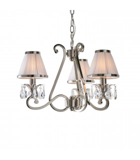 Oksana 3 Light Multi Arm Ceiling Pendant Chandelier Polished Nickel E14-1