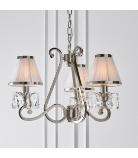 Oksana 3 Light Multi Arm Ceiling Pendant Chandelier Polished Nickel E14-2