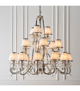 Oksana 21 Light Multi Arm Chandelier Polished Nickel Plate Finish E14-2