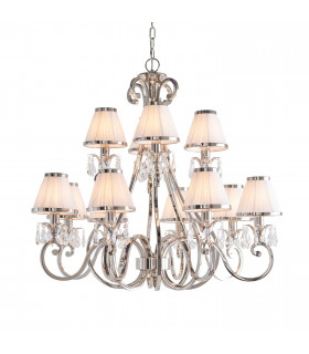 Oksana 12 Light Multi Arm Chandelier Polished Nickel Plate Finish E14-1