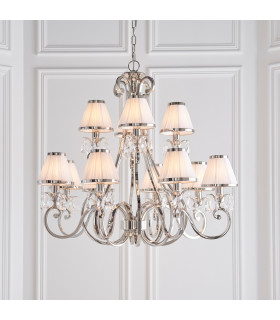 Oksana 12 Light Multi Arm Chandelier Polished Nickel Plate Finish E14-2