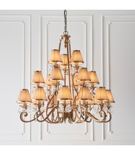Oksana 21 Light Multi Arm Chandelier Antique Brass Finish E14-2