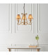 Oksana 3 Light Multi Arm Ceiling Pendant Chandelier Antique Brass E14-3