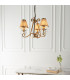 Oksana 3 Light Multi Arm Ceiling Pendant Chandelier Antique Brass E14-4