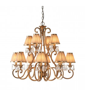 Oksana 12 Light Multi Arm Chandelier Antique Brass Finish E14-1