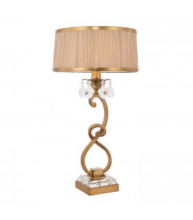 Oksana 1 Light Medium Table Lamp Antique Brass with Beige Shade E14-1