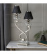 Oksana 2 Light Twin Table Lamp Polished Nickel Plate with Black Shades E14-8