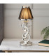 Oksana 1 Light Small Table Lamp Polished Nickel with Black Shade E14-2