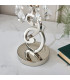 Oksana 1 Light Small Table Lamp Polished Nickel with Black Shade E14-3