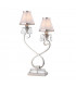 Oksana 2 Light Twin Table Lamp Polished Nickel Plate with White Shades E14-1