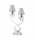 Oksana 2 Light Twin Table Lamp Polished Nickel Plate with White Shades E14-7