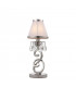 Oksana 1 Light Small Table Lamp Polished Nickel with White Shade E14-1
