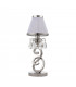 Oksana 1 Light Small Table Lamp Polished Nickel with White Shade E14-7