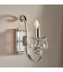 Oksana 1 Light Indoor Candle Wall Light Polished Nickel Plate with Black Shade E14-8