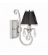 Oksana 1 Light Indoor Candle Wall Light Polished Nickel Plate with Black Shade E14-9