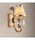 Oksana 1 Light Indoor Candle Wall Light Antique Brass with Beige Shade E14-2
